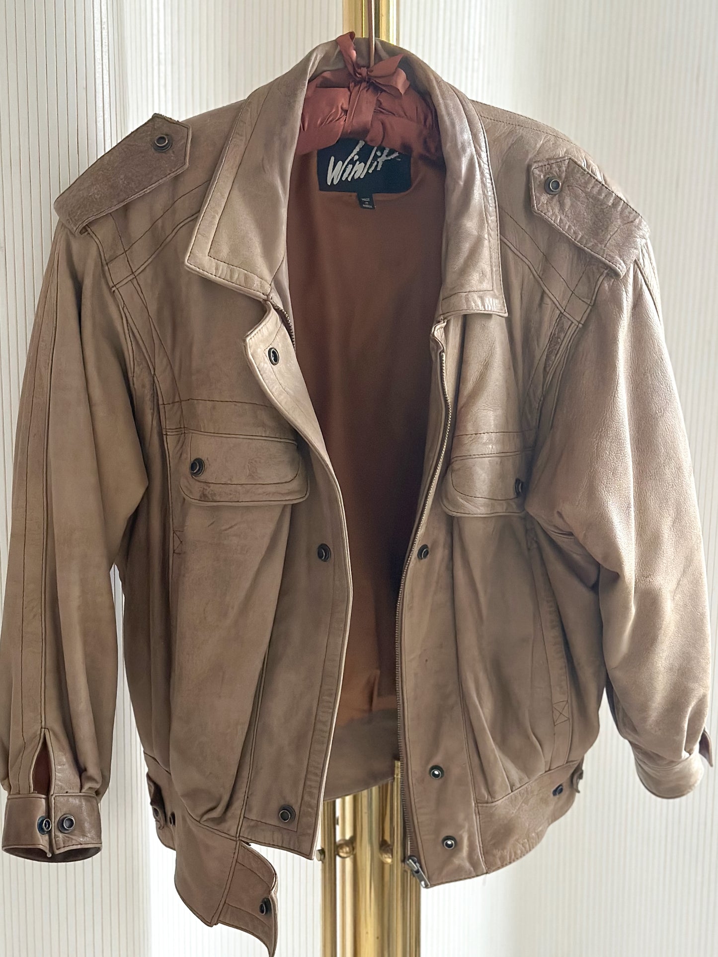 Vintage Leather Bomber Jacket