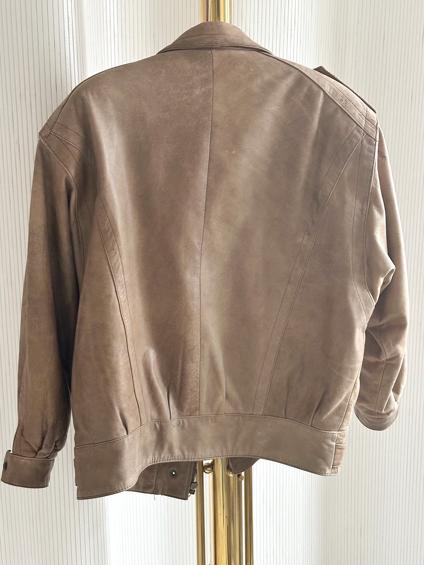 Vintage Leather Bomber Jacket