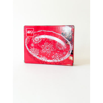 Elegant Vintage Mikasa Snowflake Crystal Tray