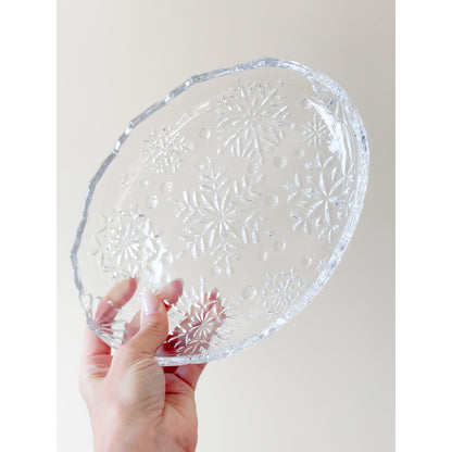 Elegant Vintage Mikasa Snowflake Crystal Tray