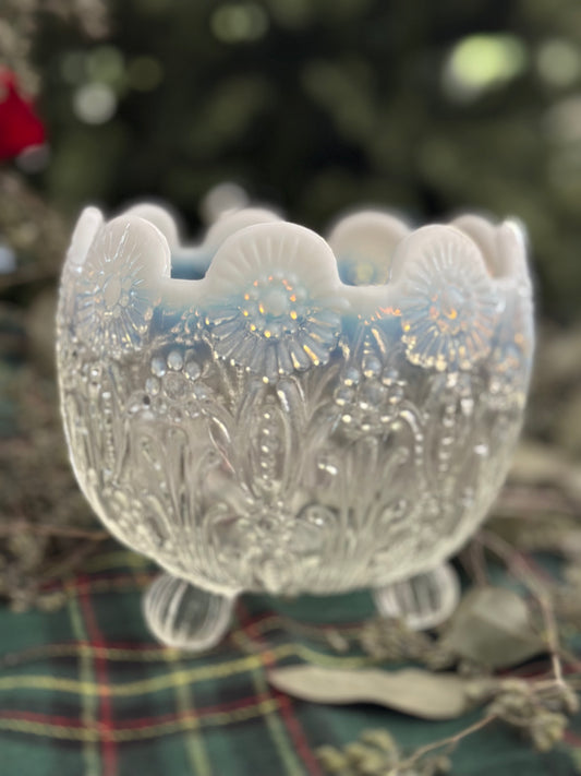 Antique Northwood Opalascent Pearl Flower 23oz Pour