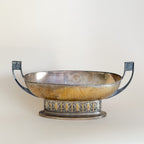 Worn Silverplate Jardinière | Twin Handle Centerpiece Bowl