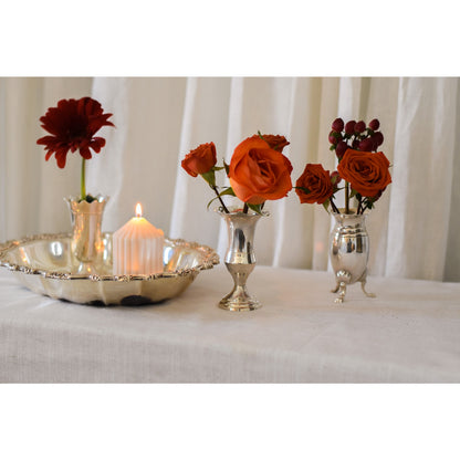 Elegant Set of Three Two's Company Queen Anne Silver Vases