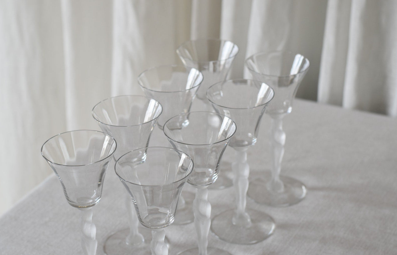 Vintage Bayel Bacchus Style Figural Cordial Glasses (Set of 8)