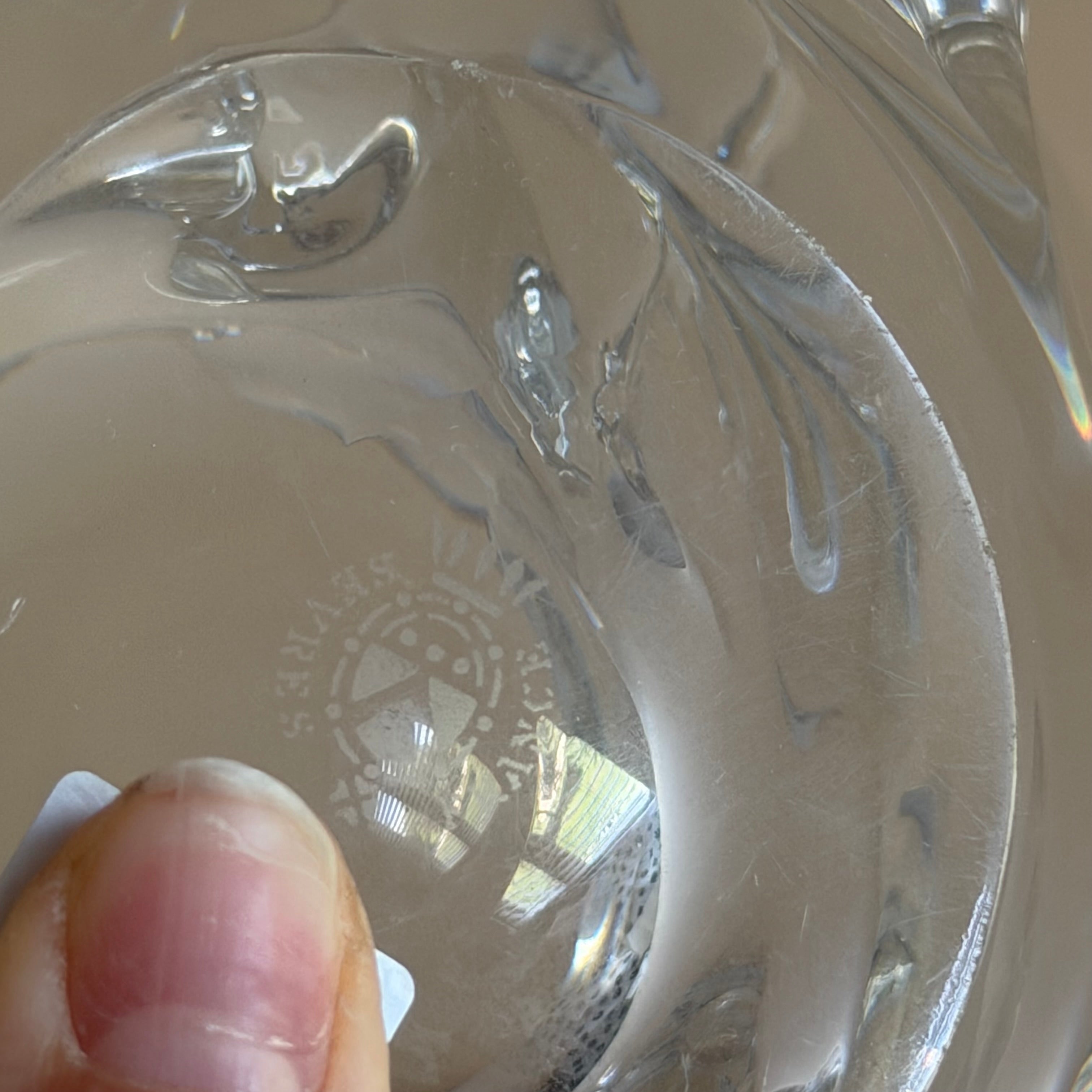 Sevres Freeform Crystal Ashtray | Mid-Century French Art Glass