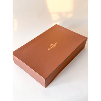 New in Box COACH Tristee Rubber/Coated Canvas Rain Boots Lace Tie Back - Size 8