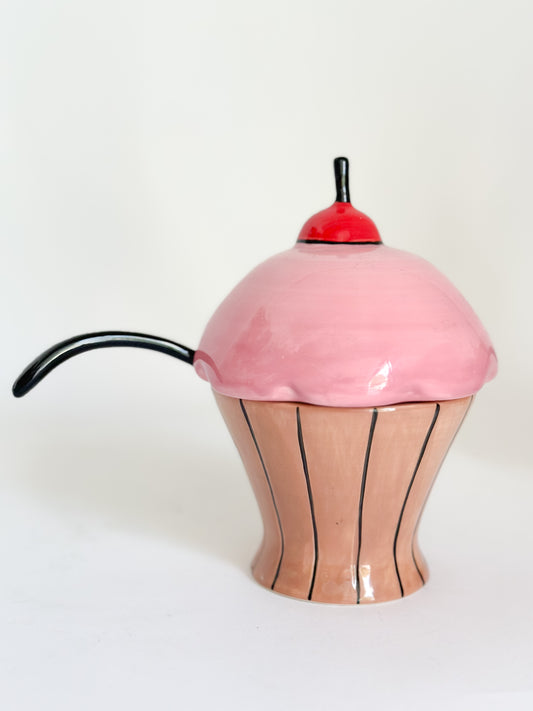 Ceramic Cupcake Sugar Bowl