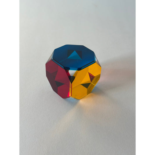 Vasa Acrylic Octagonal Multicolored Signed Cube