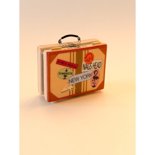 Vintage PHB Ceramic Suitcase & Atlas Trinket - Unique Find!