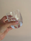 Set of Vintage Geometric Crystal Rocks Glasses | Heavy Bottom Whiskey Tumblers | French Barware | Set of 2