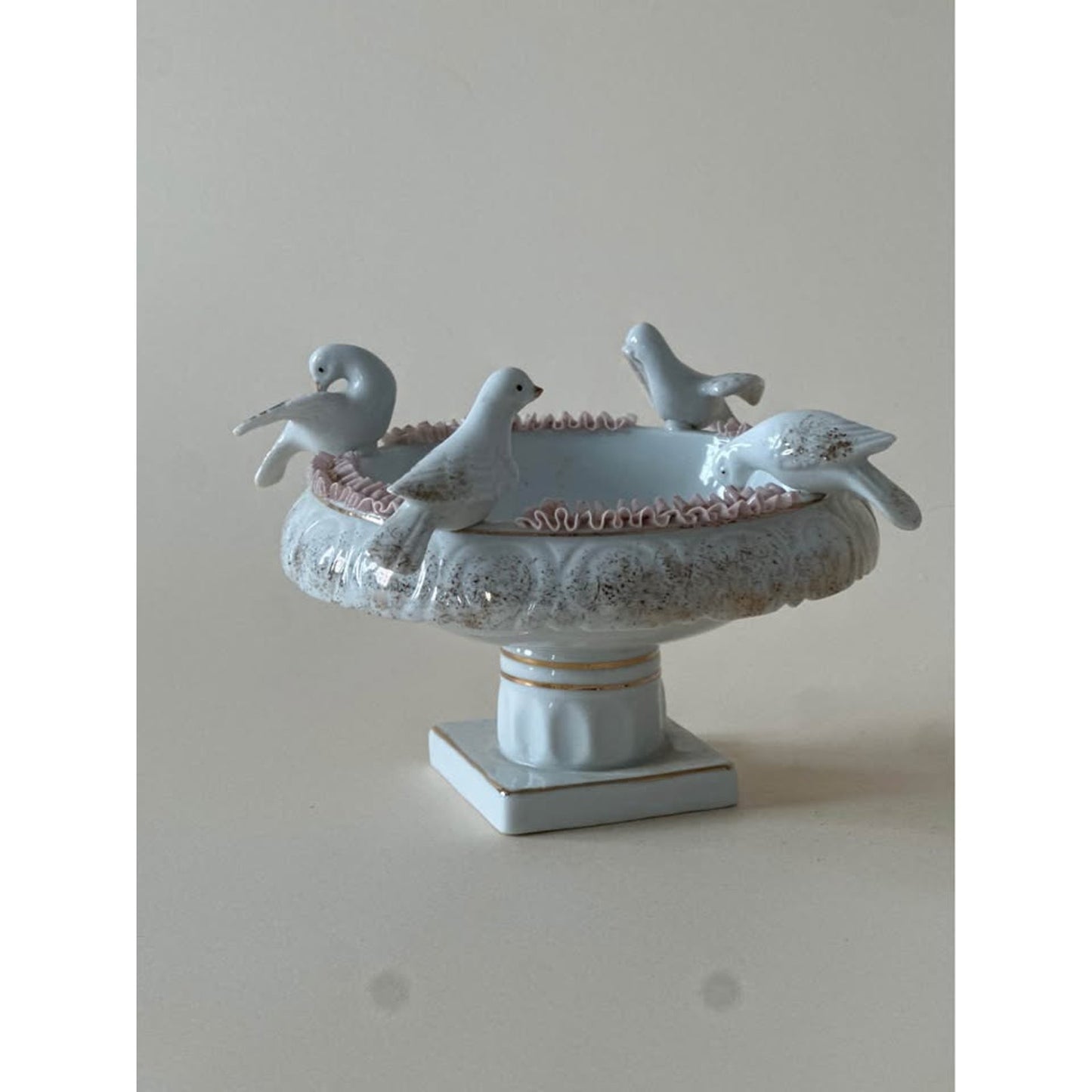 Vintage Napco Ceramic Bird Bath