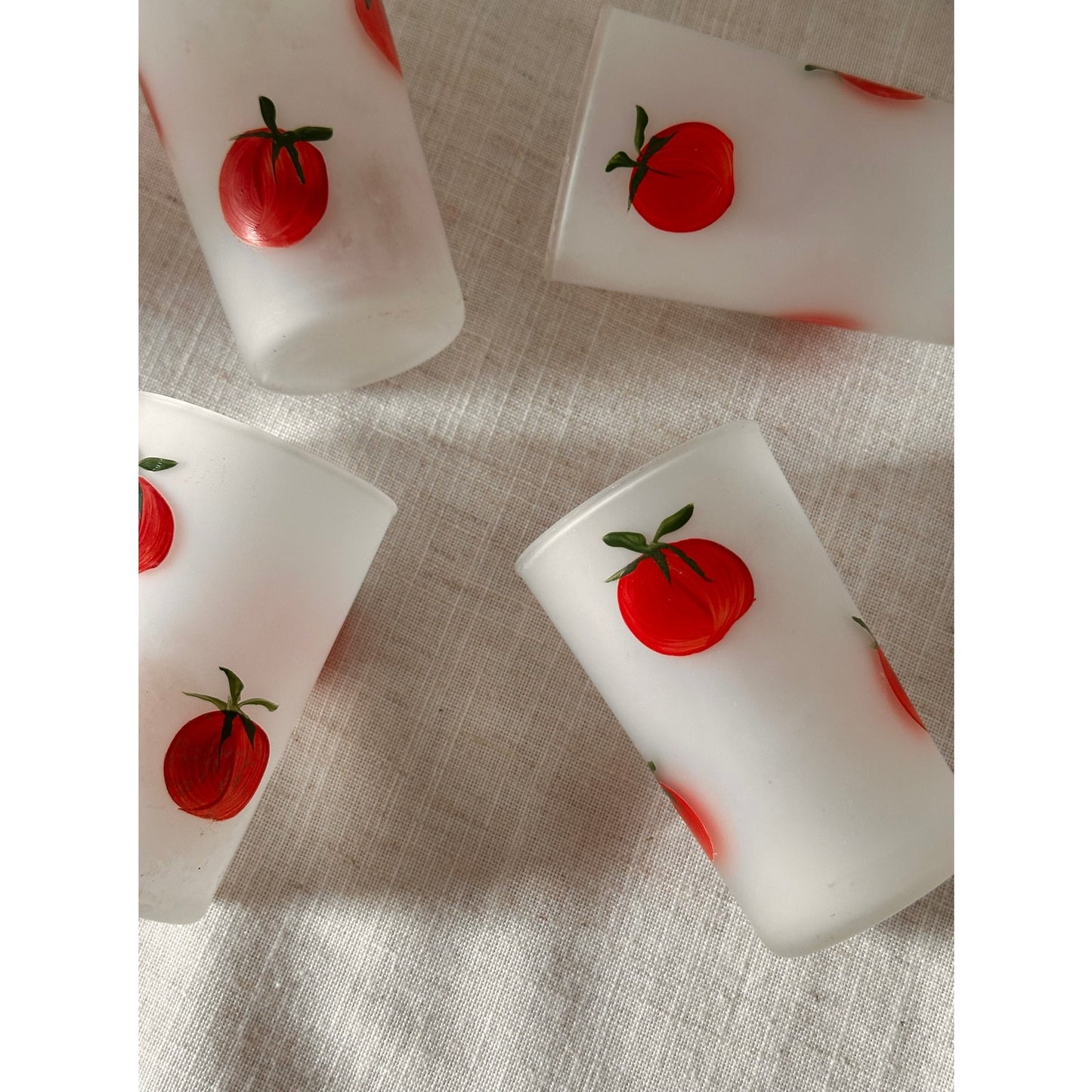 Vintage Frosted Glass Pitcher Set - Tomato Girl Summer