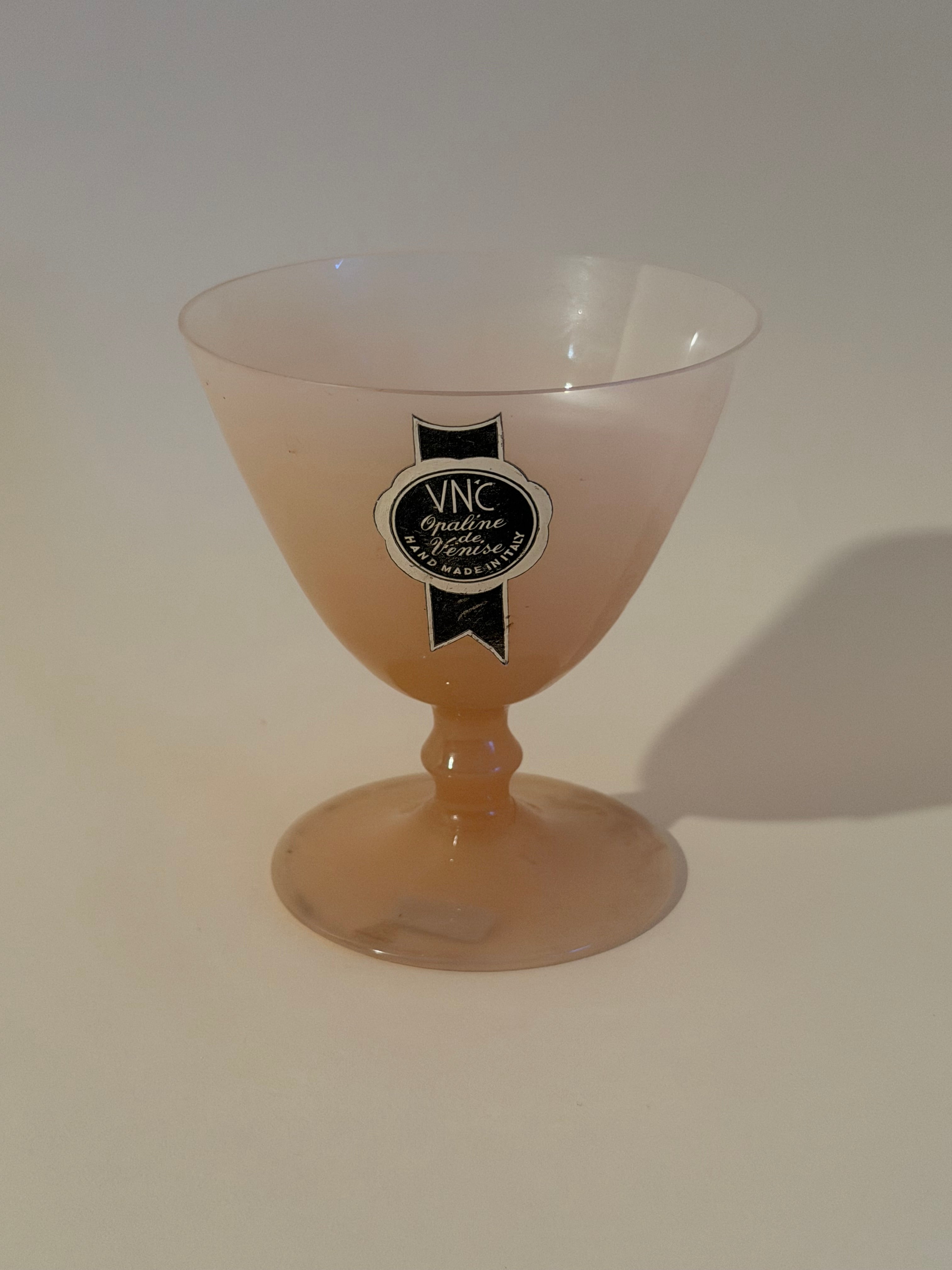 VNC (Vervly Venice) pink opaline glass goblet