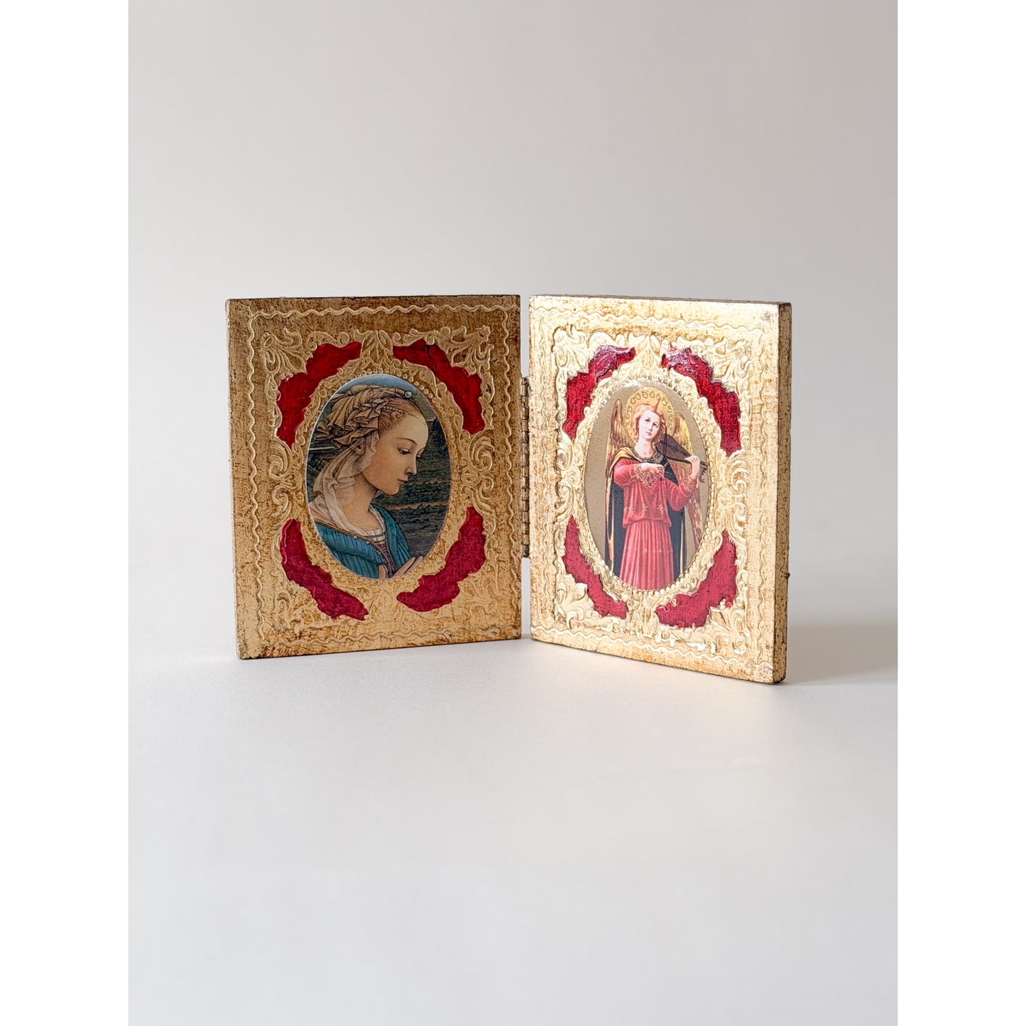 Vintage Italian Florentia Madonna Bifold Screen