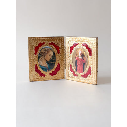 Vintage Italian Florentia Madonna Bifold Screen