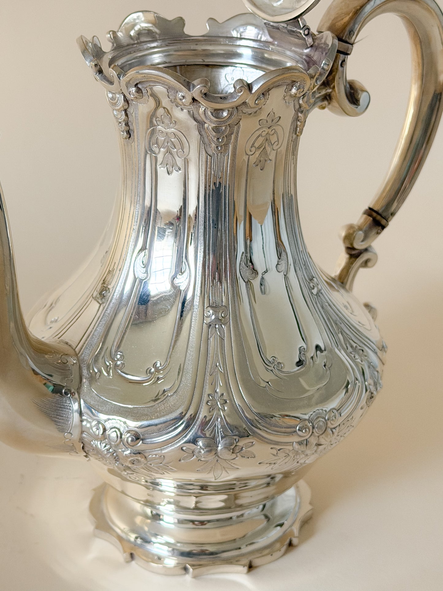 Harlequin Silver Plate Tea & Coffee Service with Tray