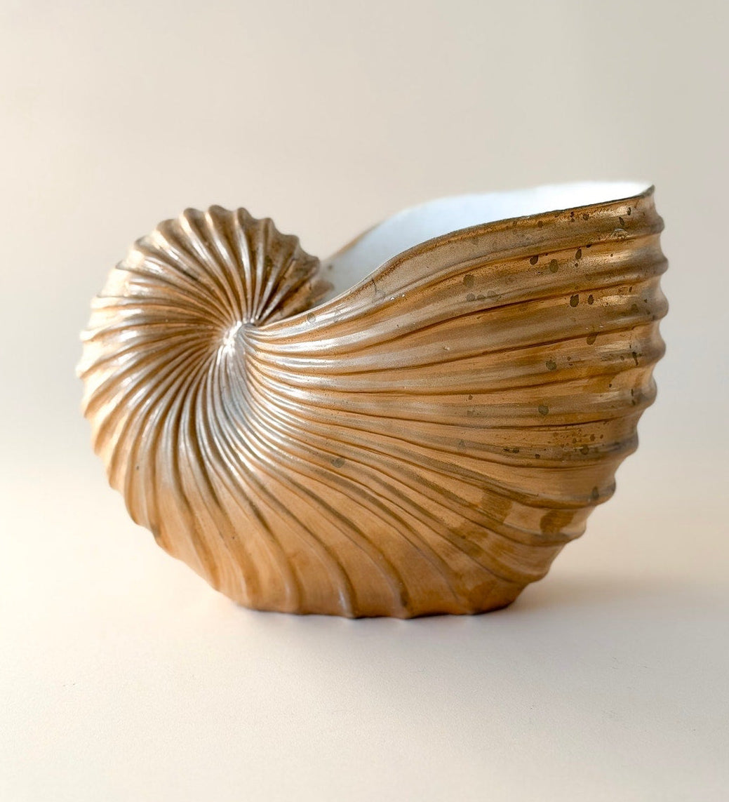 Vintage Ceramic Nautilus Planter