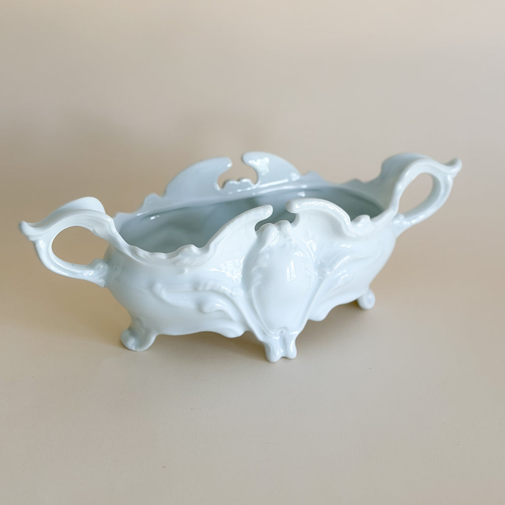 Limoges Porcelain Jardinière | French Rococo Cachepot with Handles