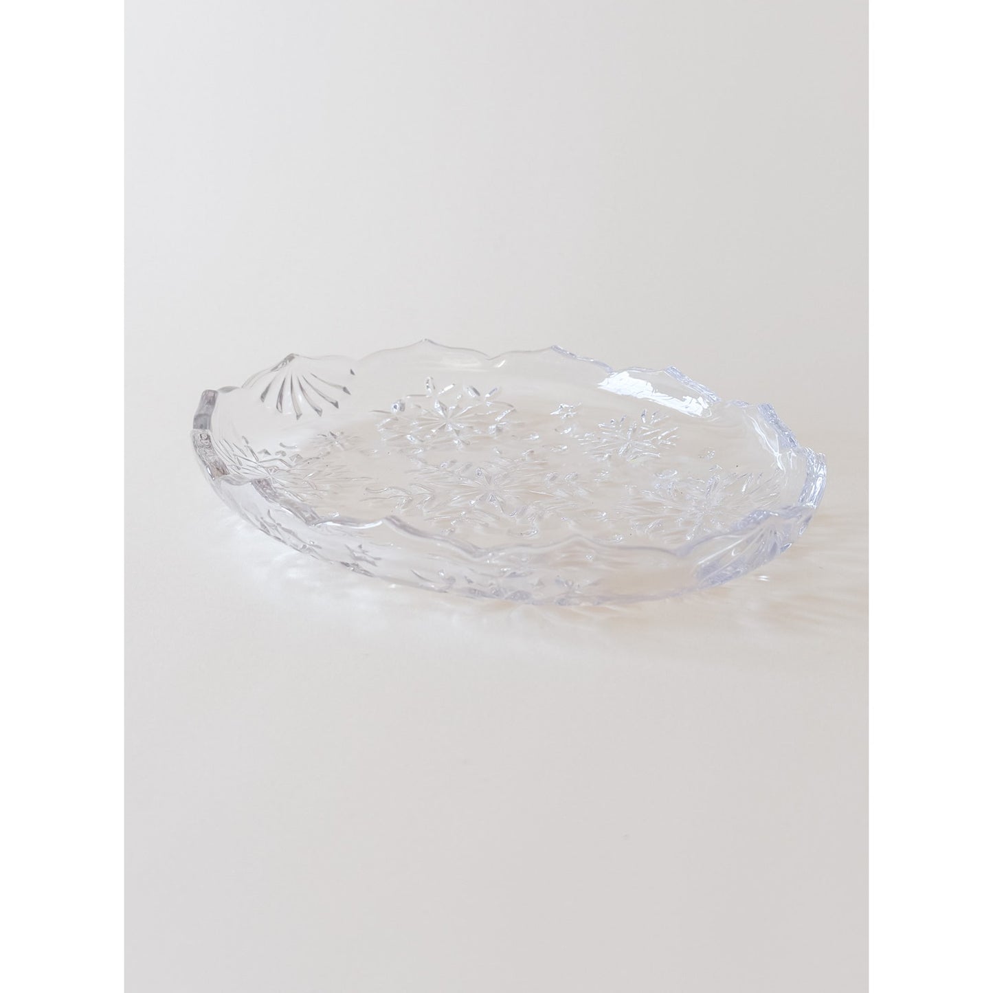 Elegant Vintage Mikasa Snowflake Crystal Tray