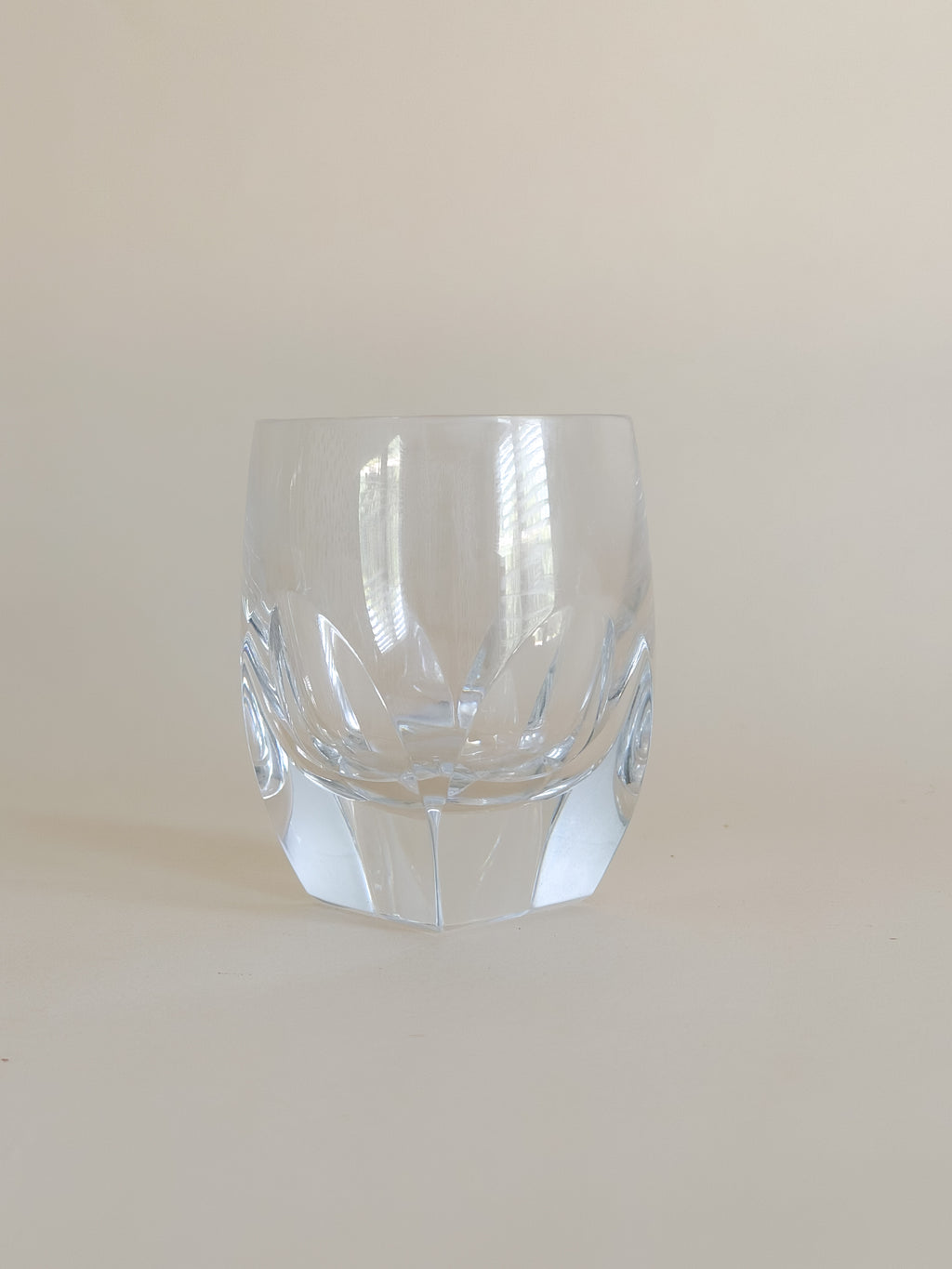 Set of Vintage Geometric Crystal Rocks Glasses | Heavy Bottom Whiskey Tumblers | French Barware | Set of 2