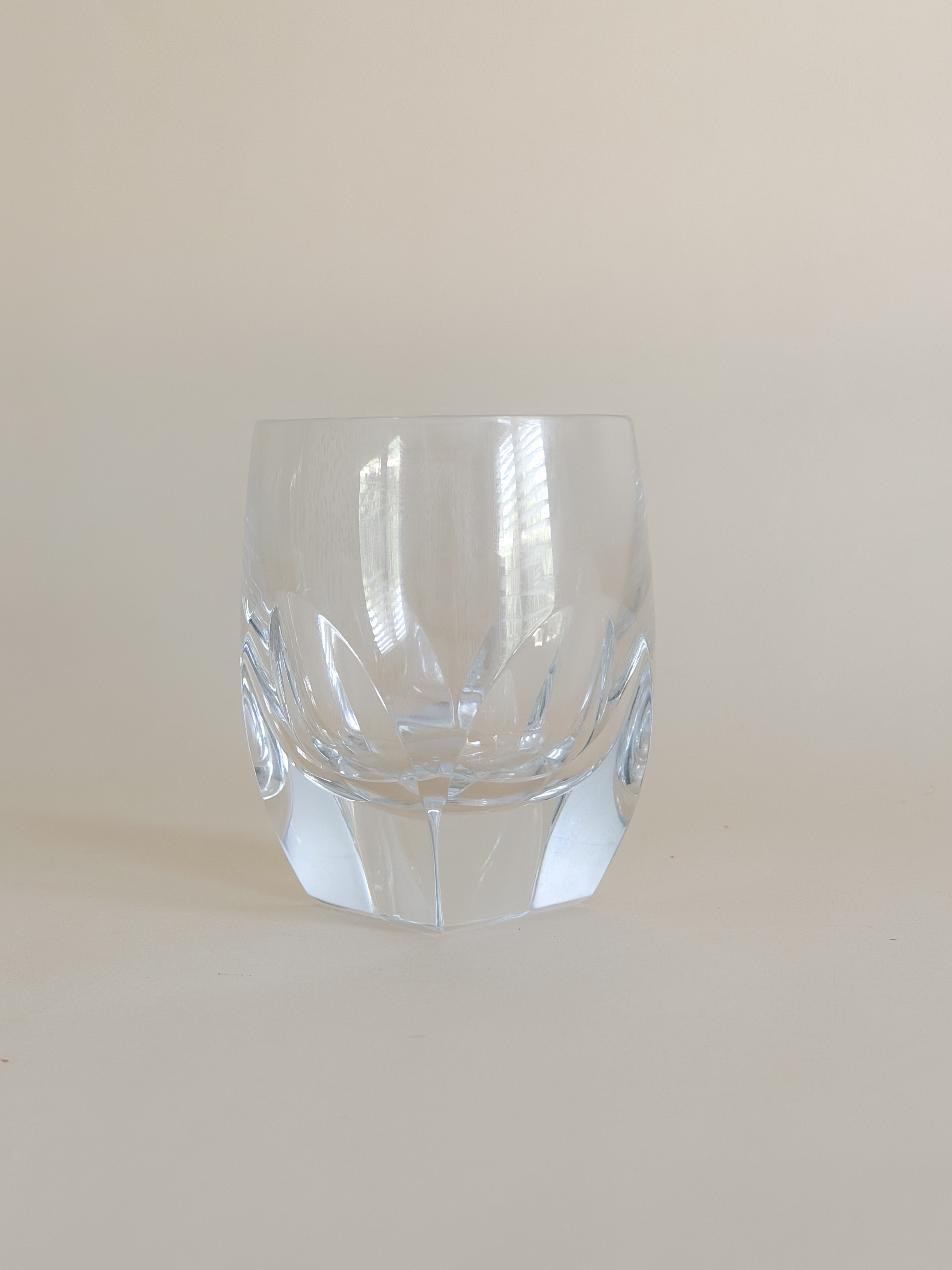Set of Vintage Geometric Crystal Rocks Glasses | Heavy Bottom Whiskey Tumblers | French Barware | Set of 2