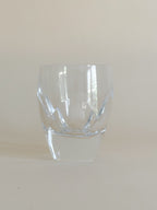 Set of Vintage Geometric Crystal Rocks Glasses | Heavy Bottom Whiskey Tumblers | French Barware | Set of 2