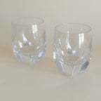 Set of Vintage Geometric Crystal Rocks Glasses | Heavy Bottom Whiskey Tumblers | French Barware | Set of 2