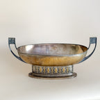 Worn Silverplate Jardinière | Twin Handle Centerpiece Bowl