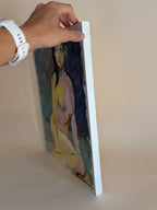 Modern Figurative French Nude Oil Painting on Board