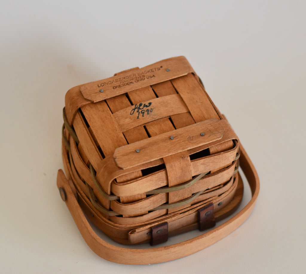 Vintage 1990 Longaberger Shamrock Basket with Handle