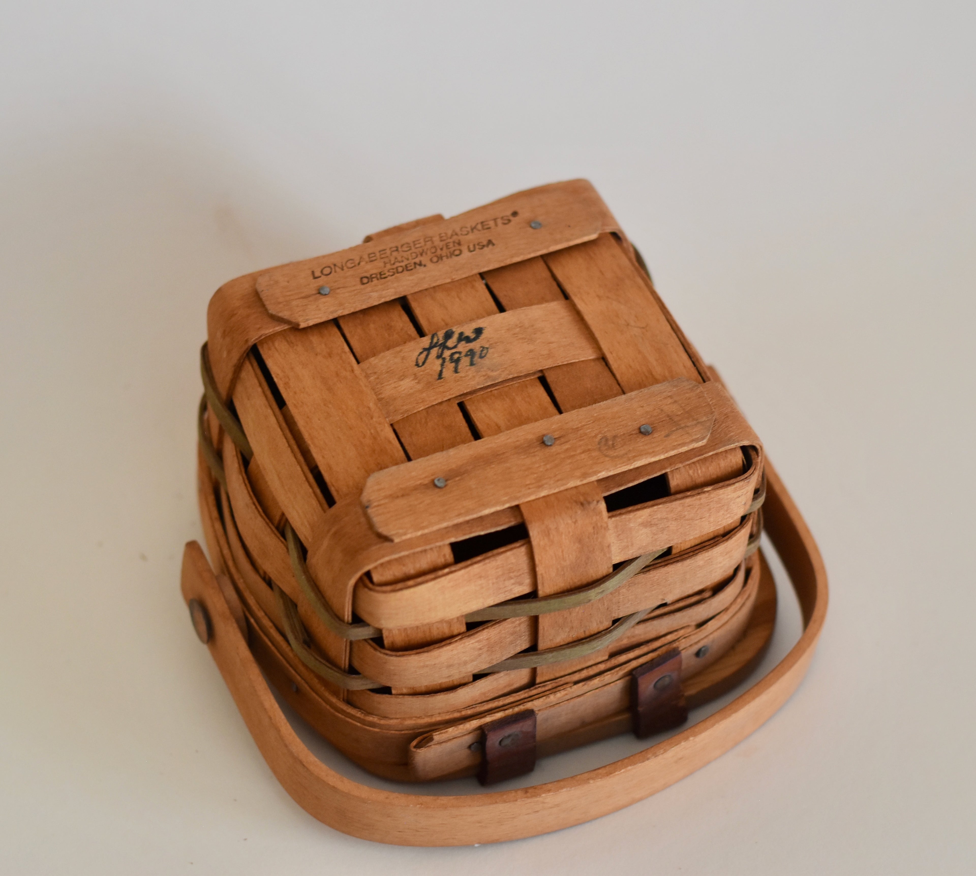 Vintage 1990 Longaberger Shamrock Basket with Handle