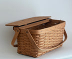 Large Longaberger Picnic Basket with Wooden Lid (1990)