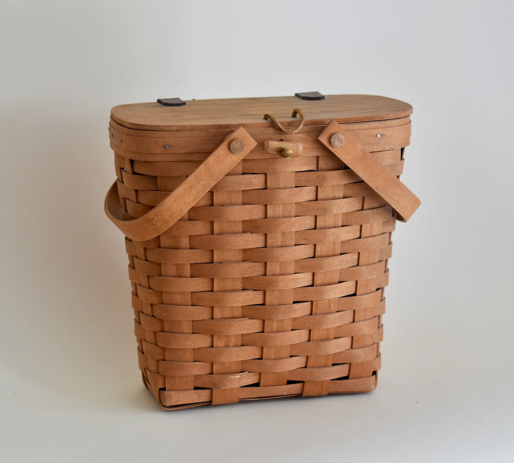 Longaberger Tall Lidded Market Basket (1989)