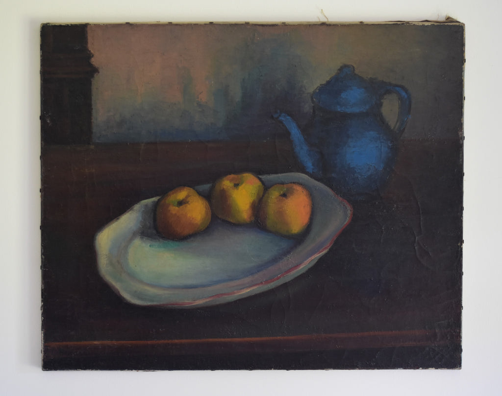 French Still Life with Blue Coffee Pot