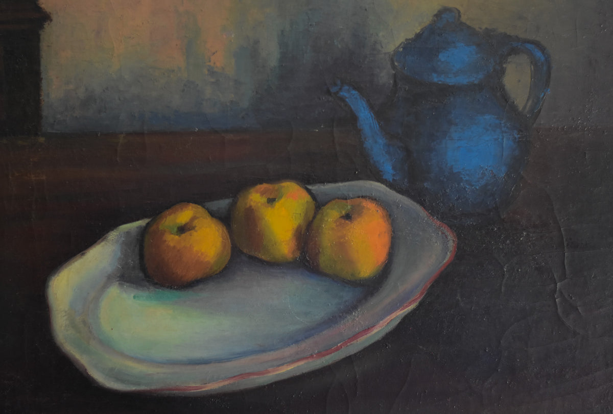 French Still Life with Blue Coffee Pot