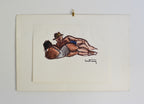 Beach Please - Pair of French Watercolor & Ink Figure Studies