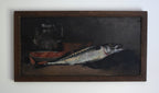 Antique French Fish Still Life by Joseph de Ruysscher, c. 1900