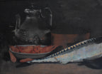 Antique French Fish Still Life by Joseph de Ruysscher, c. 1900