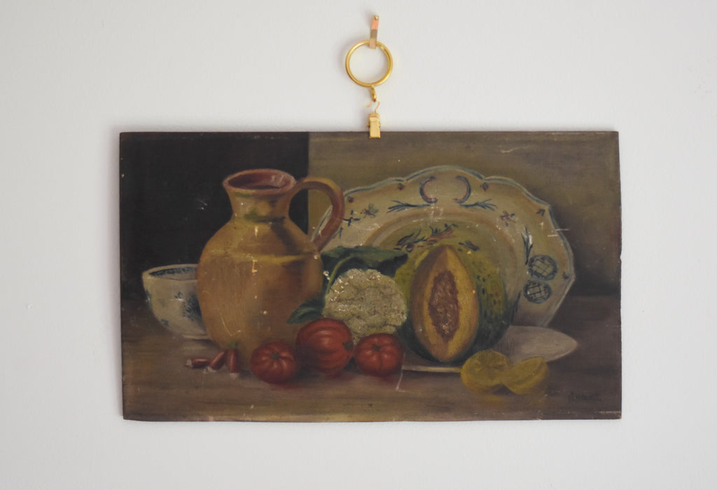 The Spread - French Market Still Life with Melon & Pottery