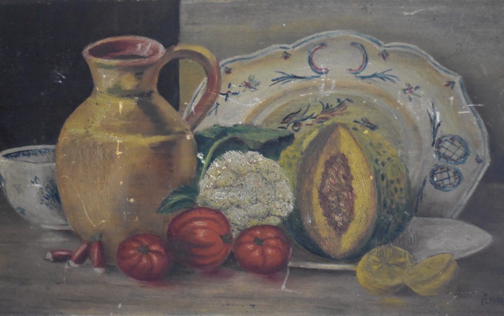 The Spread - French Market Still Life with Melon & Pottery