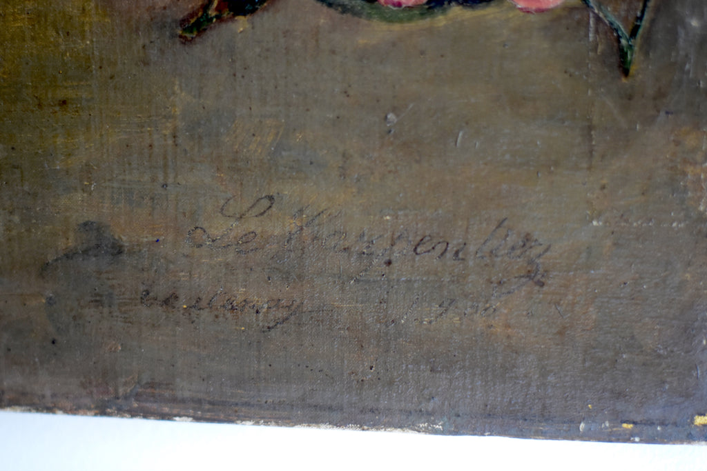 Antique Signed Fruit Still Life Oil Painting, Dated 1900