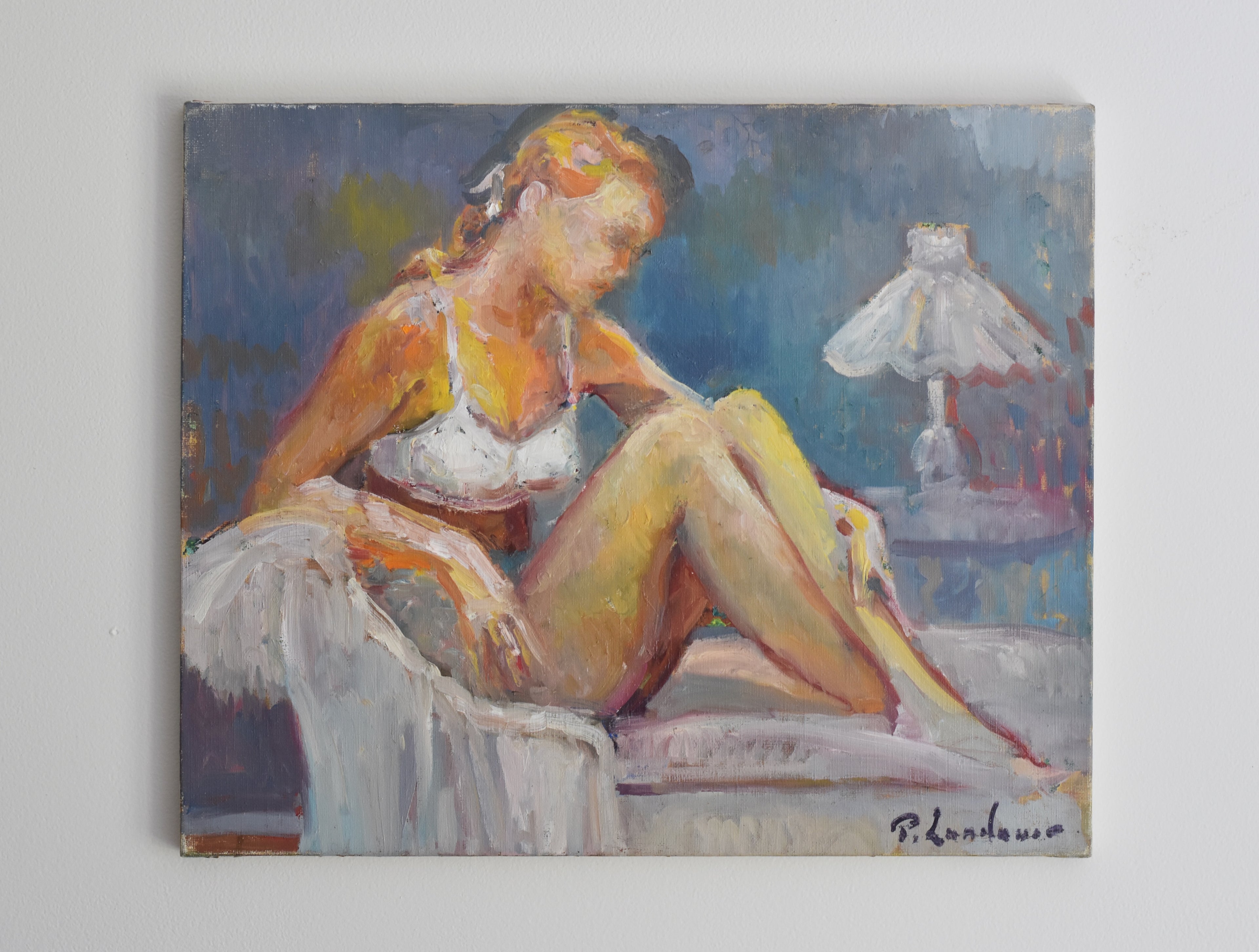 Signed Impressionist Figure Study Oil Painting