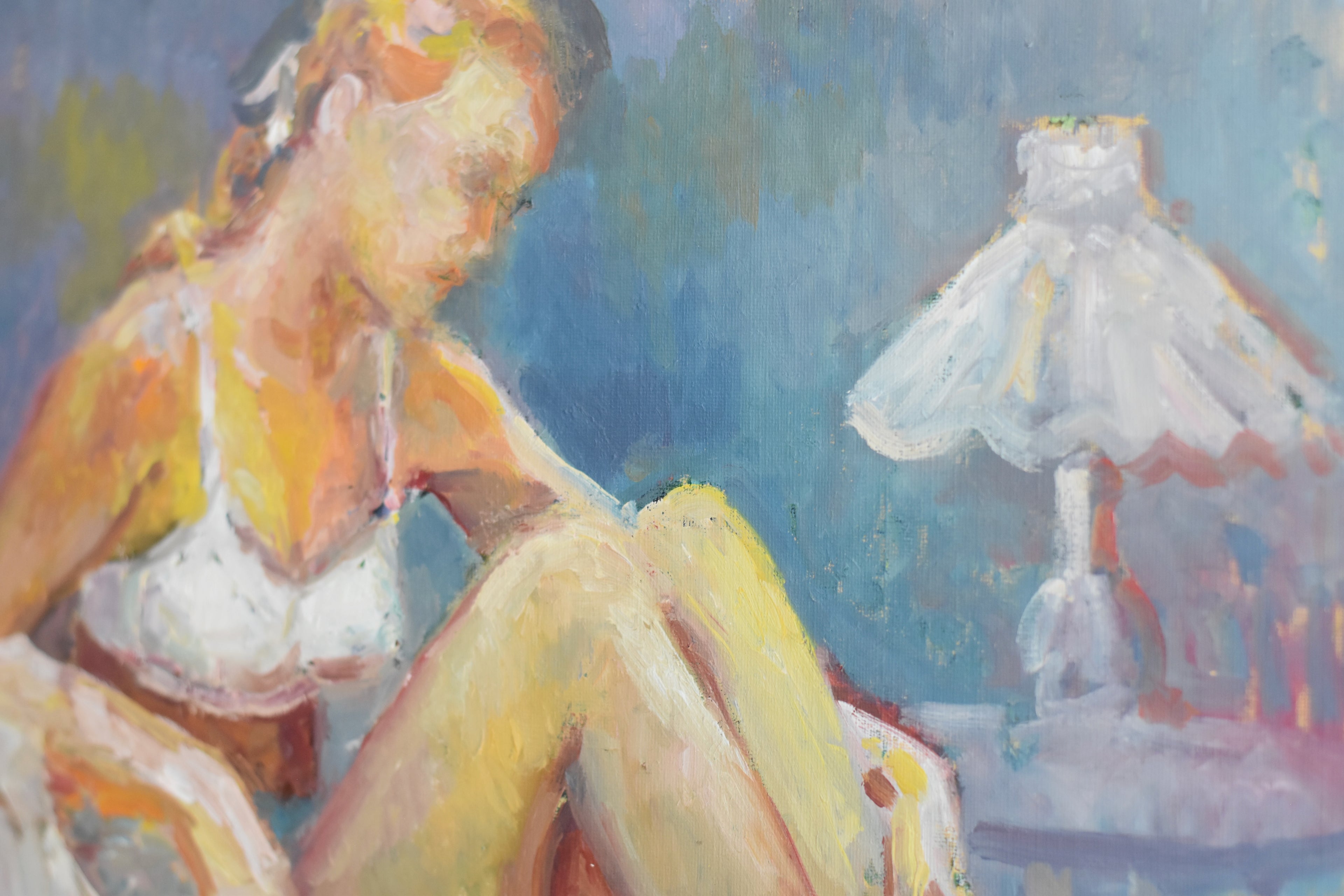 Signed Impressionist Figure Study Oil Painting