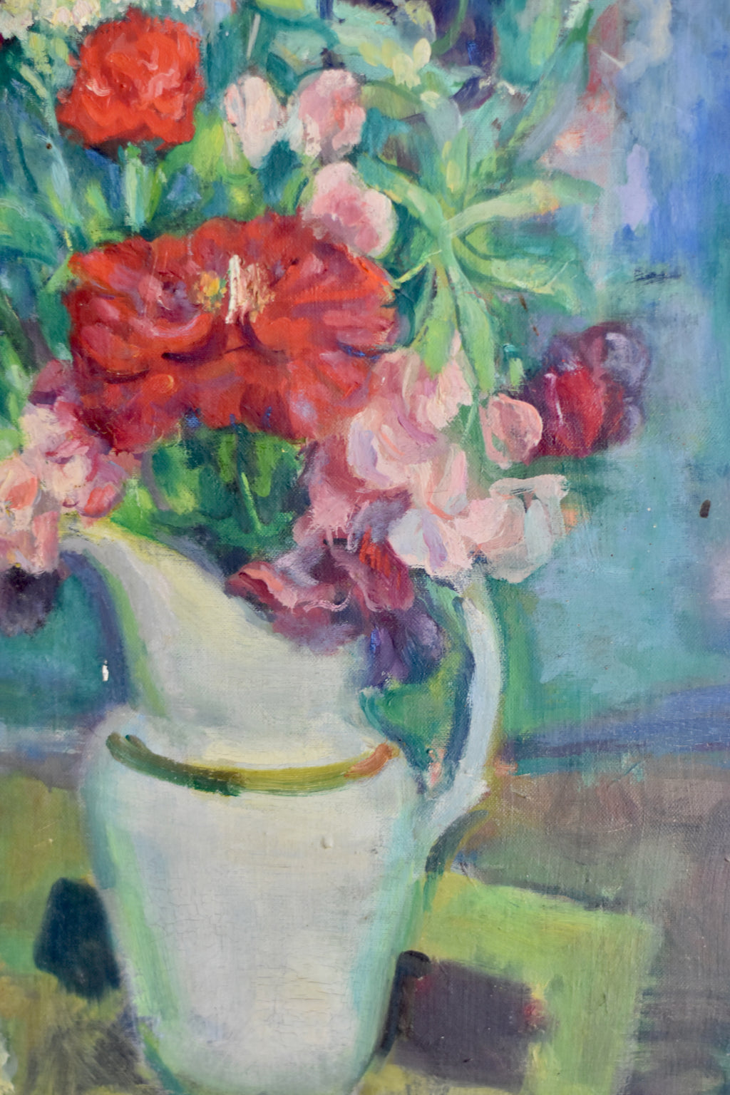Floral Still Life with Bird | Signed Original Oil on Canvas