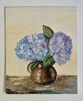 Blue Hydrangeas in a Copper Jug | Original Oil on Canvas