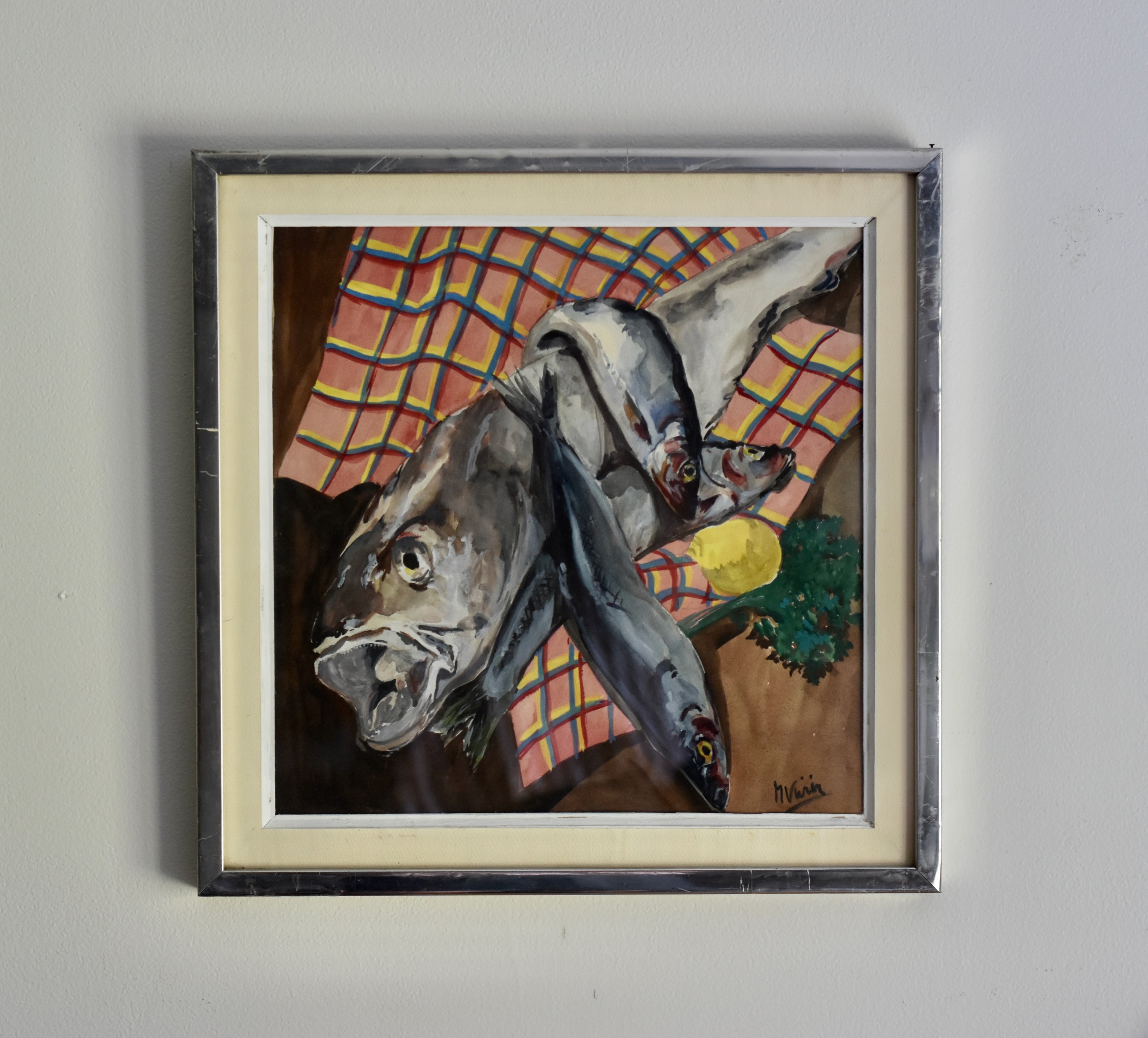 Catch of the Day | Original Mid-Century Fish Still Life