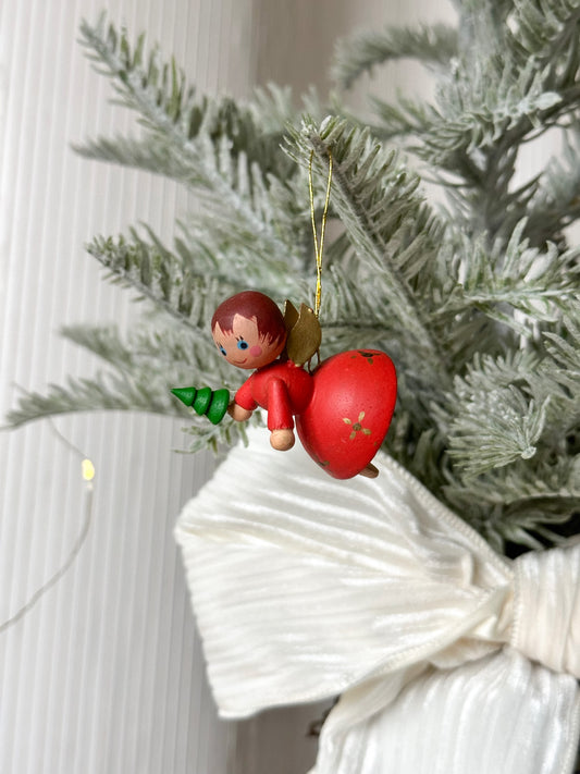 Vintage Wooden Angel Ornament