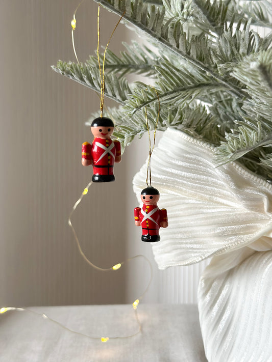 Pair of Mini Soldiers Vintage Ornaments