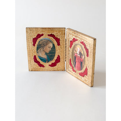 Vintage Italian Florentia Madonna Bifold Screen