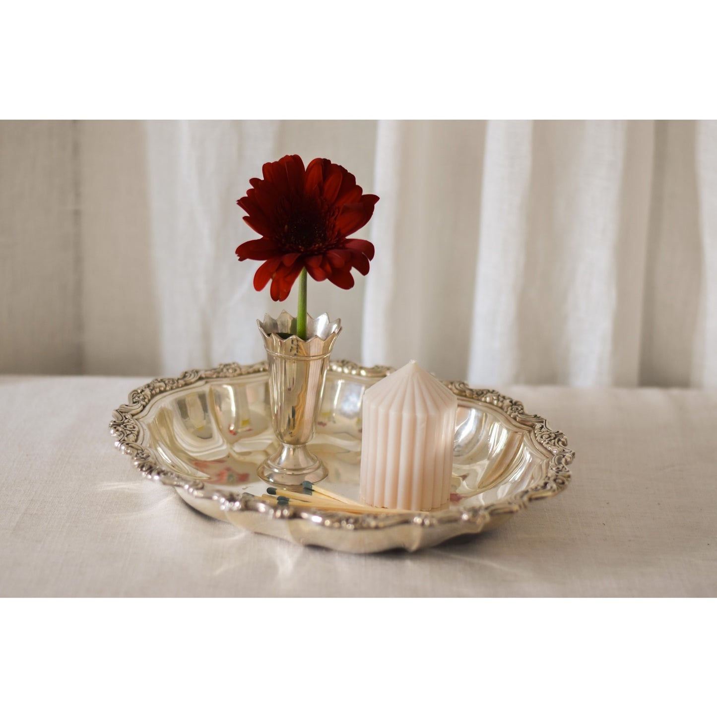 Elegant Set of Three Two's Company Queen Anne Silver Vases